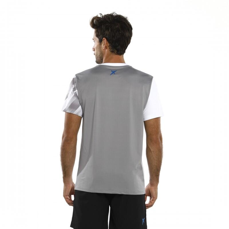 T-SHIRT DE PADEL Drop Shot Zero HOMEM branco cinzento