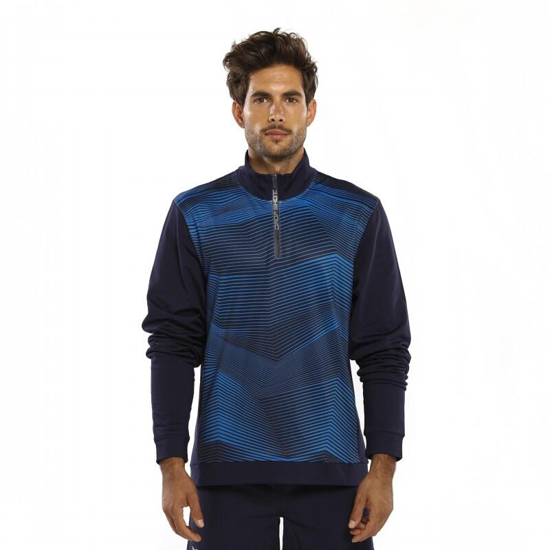 Felpa padel uomo Drop Shot Rush nero-blu