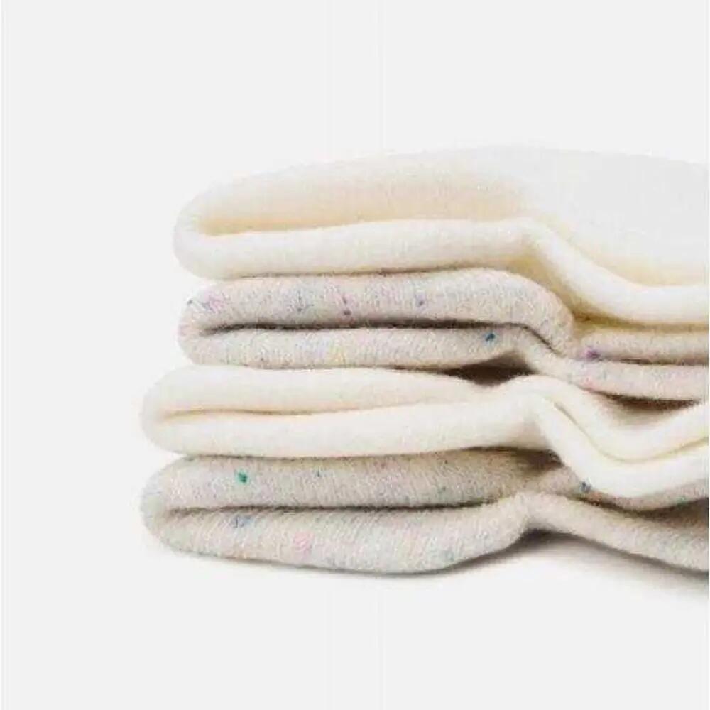 Meias curtas unissexo para adultos com logótipo (pacote de 4) (Branco / Creme) 2/3