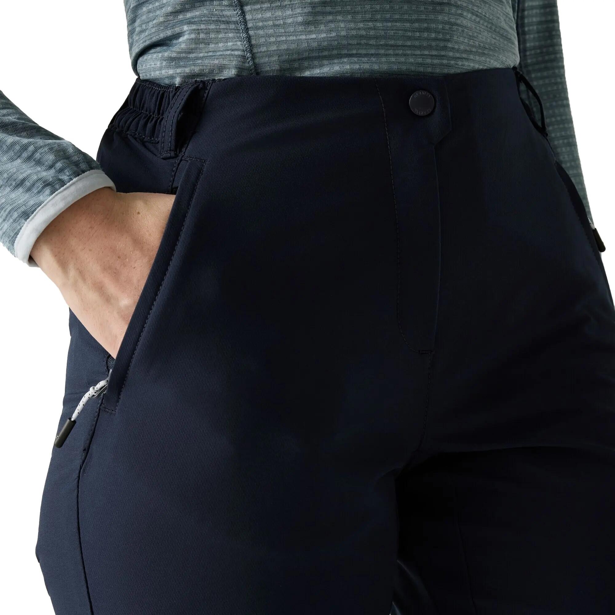 Pantalon De Randonnée Uni À Taille Semiélastiquée QUESTRA Femme (Bleu Marine) 7/7