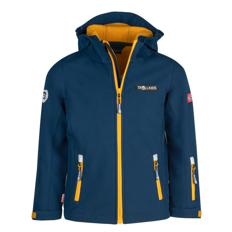 Veste Softshell Oslofjord pour enfants Imperméable Bleu mystique/jaune doré