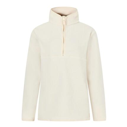 Haut Polaire Uni À Col Montant Zippé FRANKIE Femme (Beige Clair)