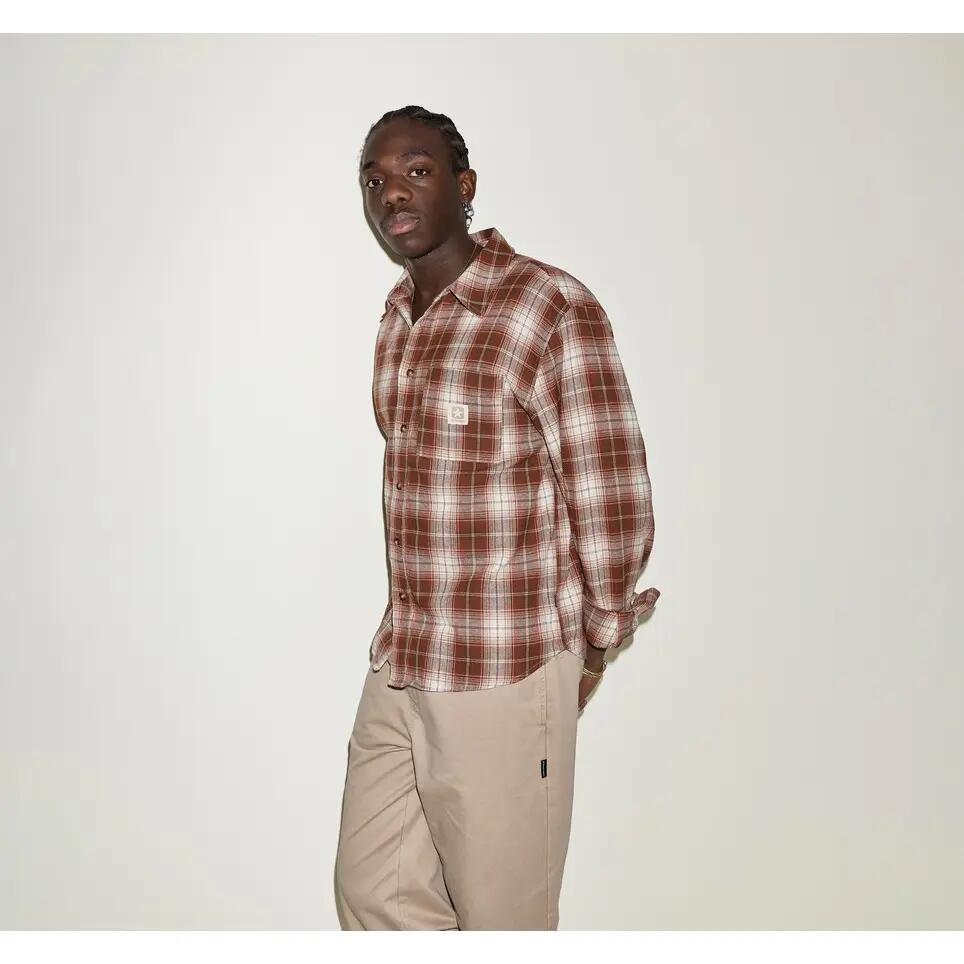 Shirt Converse Plaid Work Shirt, Orange, Unisex 4/5