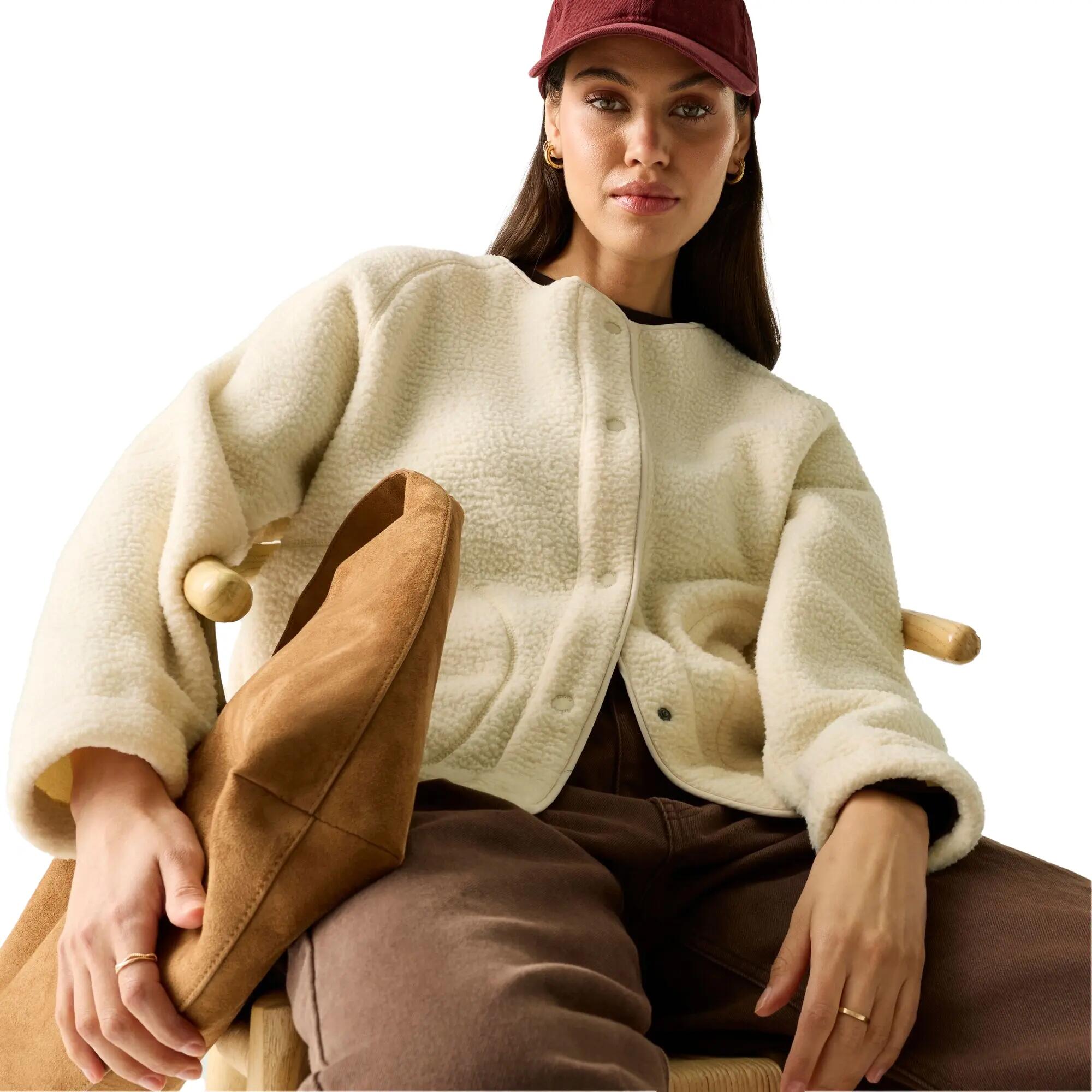 Womens/Ladies Lea Borg SnapFront Fleece (Light Vanilla) 4/7