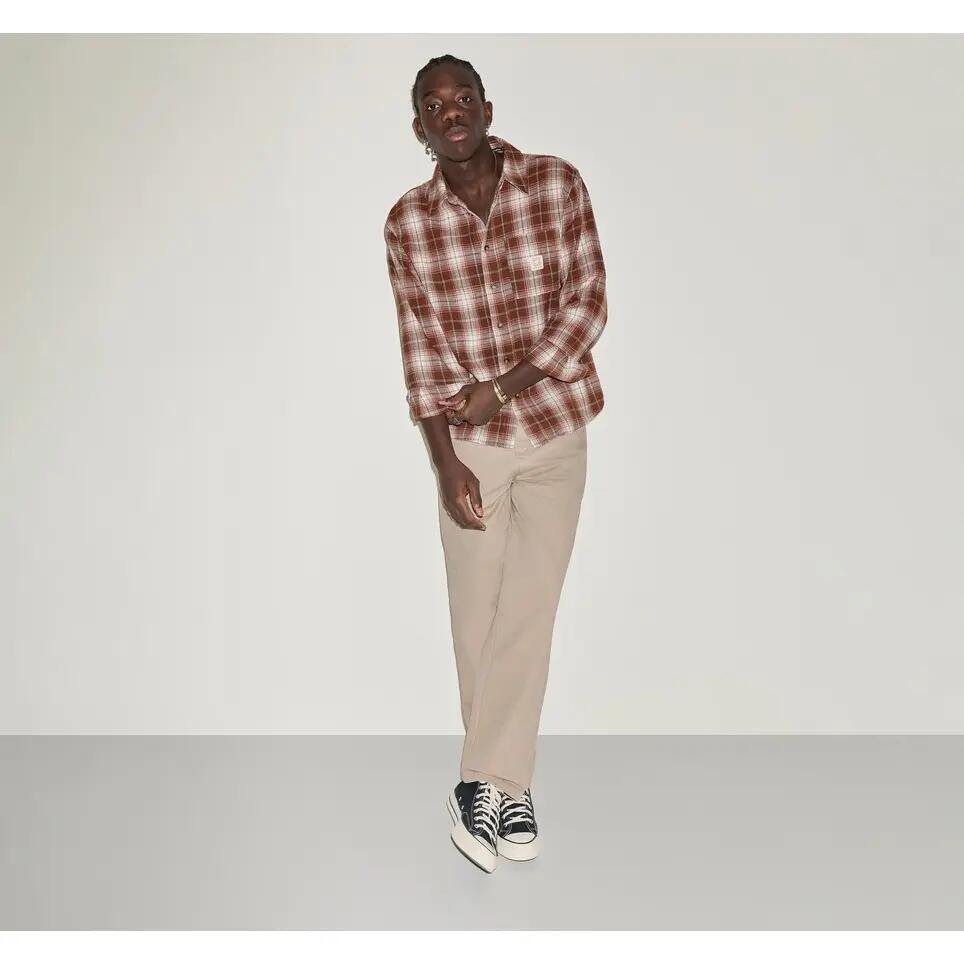 Shirt Converse Plaid Work Shirt, Orange, Unisex 3/5