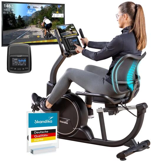 Vélo semi allongé connecté Cykling P8 Comfort - Inertie 8kg - 22 programmes