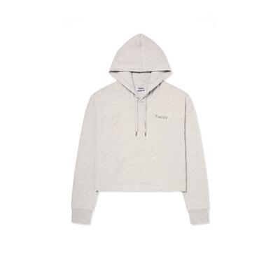 Felpa boxy cropped mélange donna con cappuccio Freddy MOV