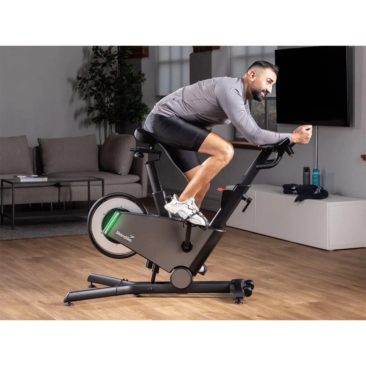 Vélo de biking Kliva 800-S - Vélo d'intérieur 800W SMART avec LED et inclinaison 3/14
