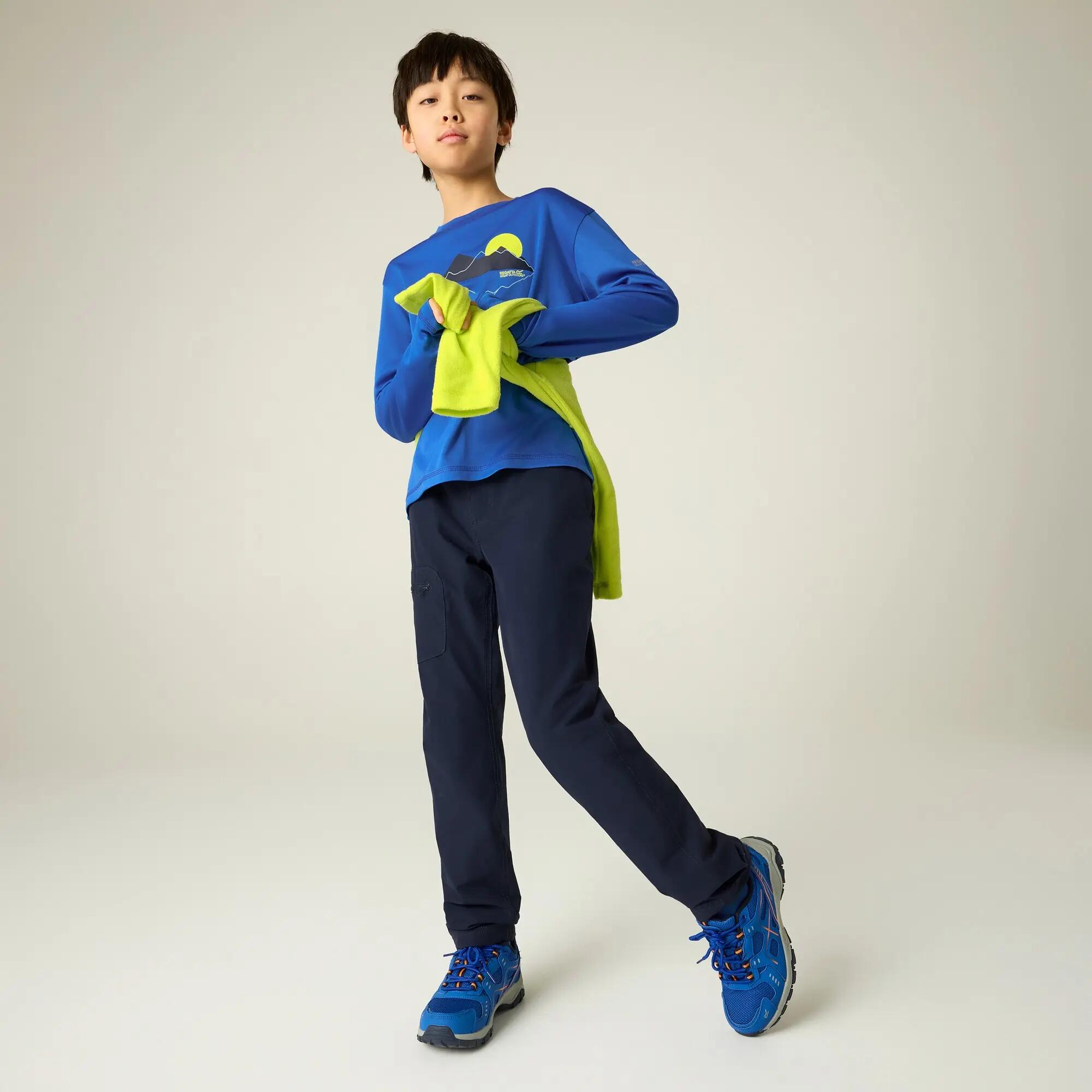 Pantalon Uni Et Extensible À Taille Semiélastiquée HIGHTON Enfant (Bleu Marine) 6/7