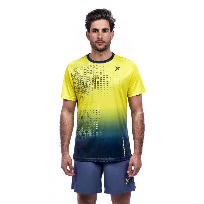 Heren PADEL T-SHIRT Drop Shot Heru Geel