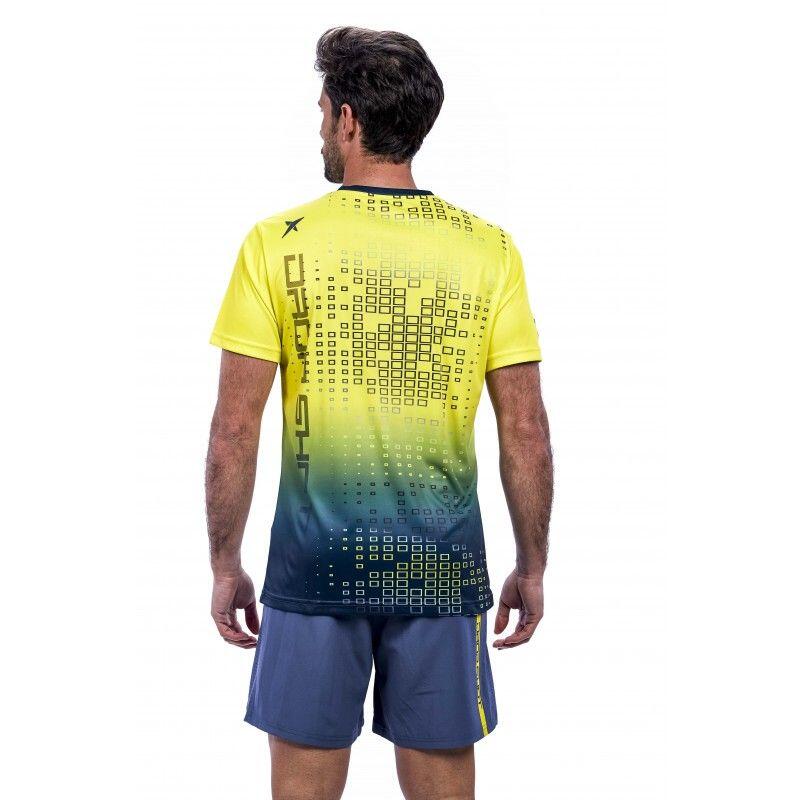 T-shirt padel uomo Drop Shot Heru giallo