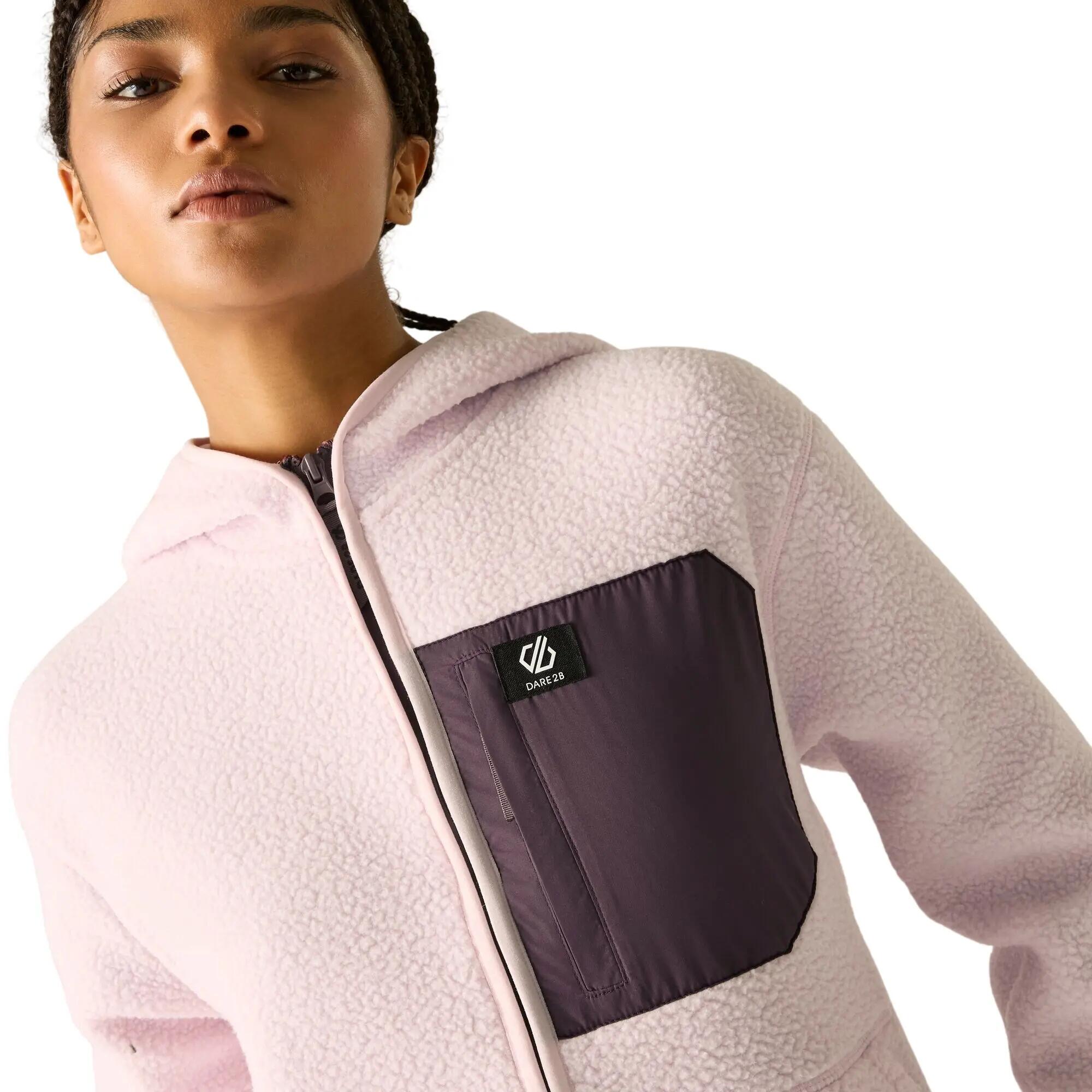 Pile Borg Con Cappuccio Donna Dare 2B Firn Rosa Haze 6/7
