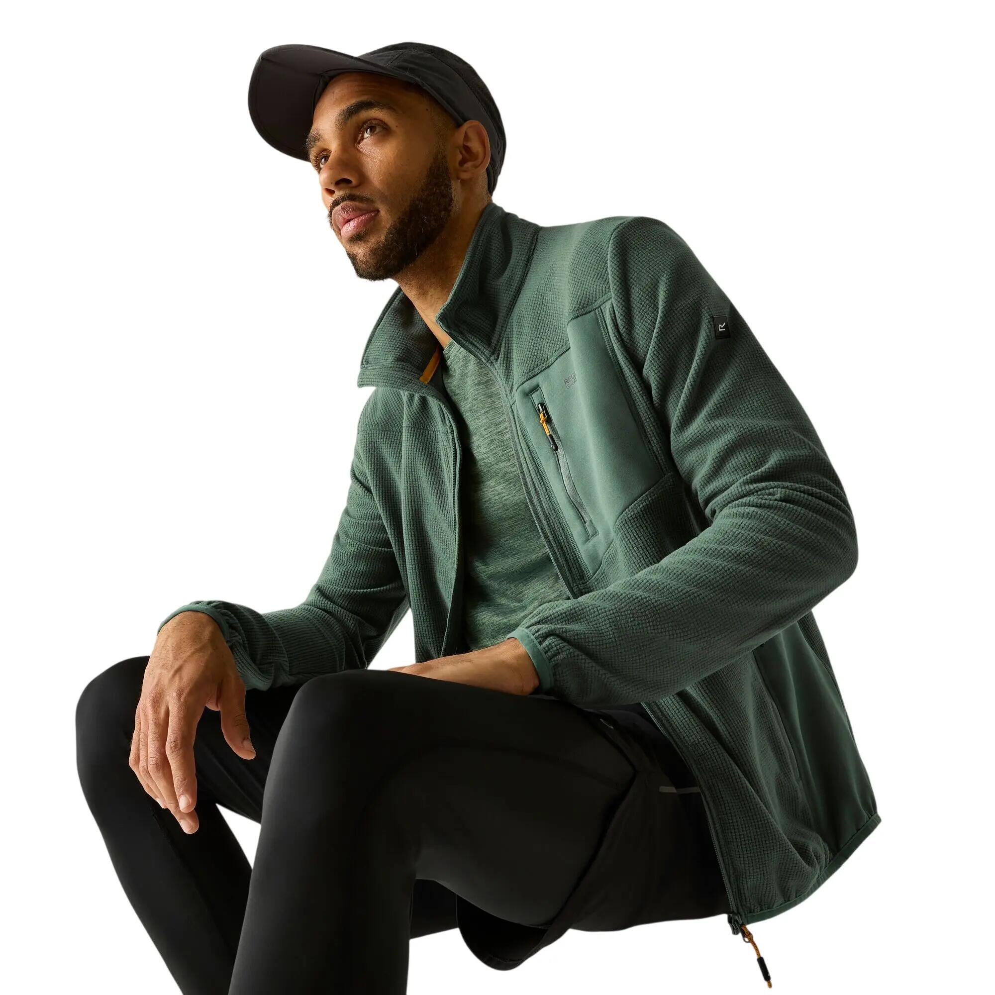 Mens Eadle Logo Full Zip Fleece (Dark Forest Green) 7/7