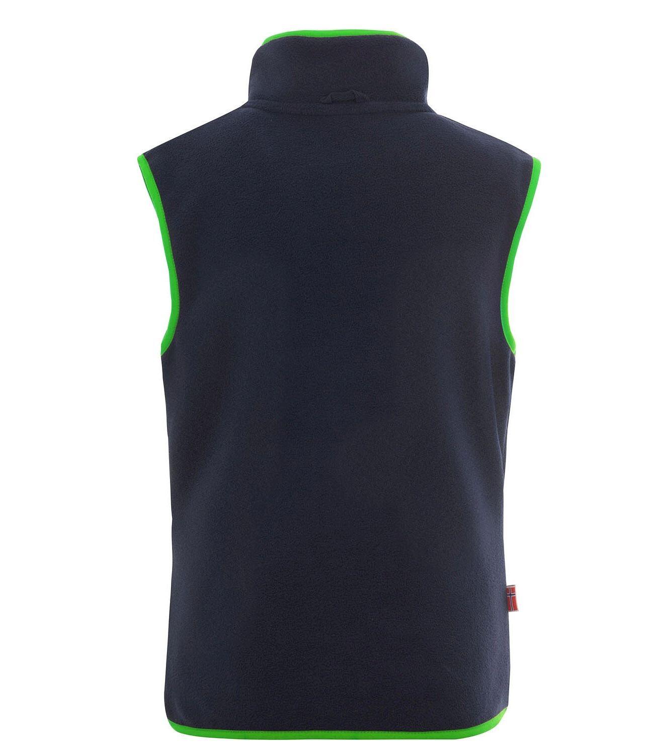 Gilet polaire enfant Arendal bleu marine / vert vipère 2/3