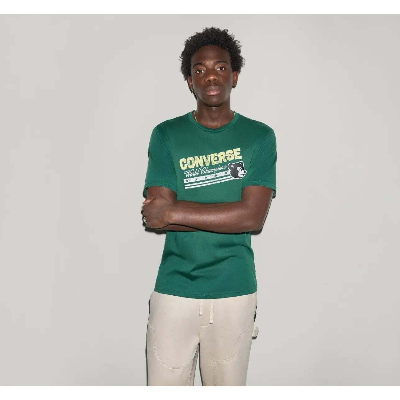 Camiseta Converse Fighting Bear Tee, Verde, Unisexo 4/5