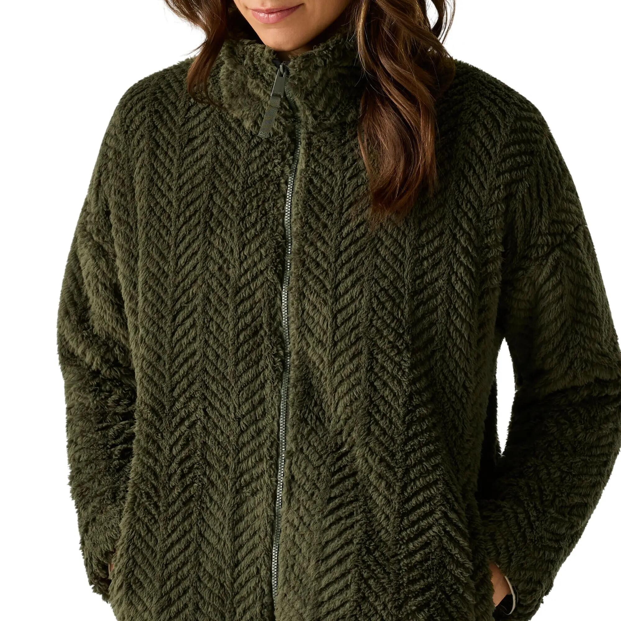 Womens/Ladies Ayana Full Zip Fleece Jacket (Dark Khaki) 6/7