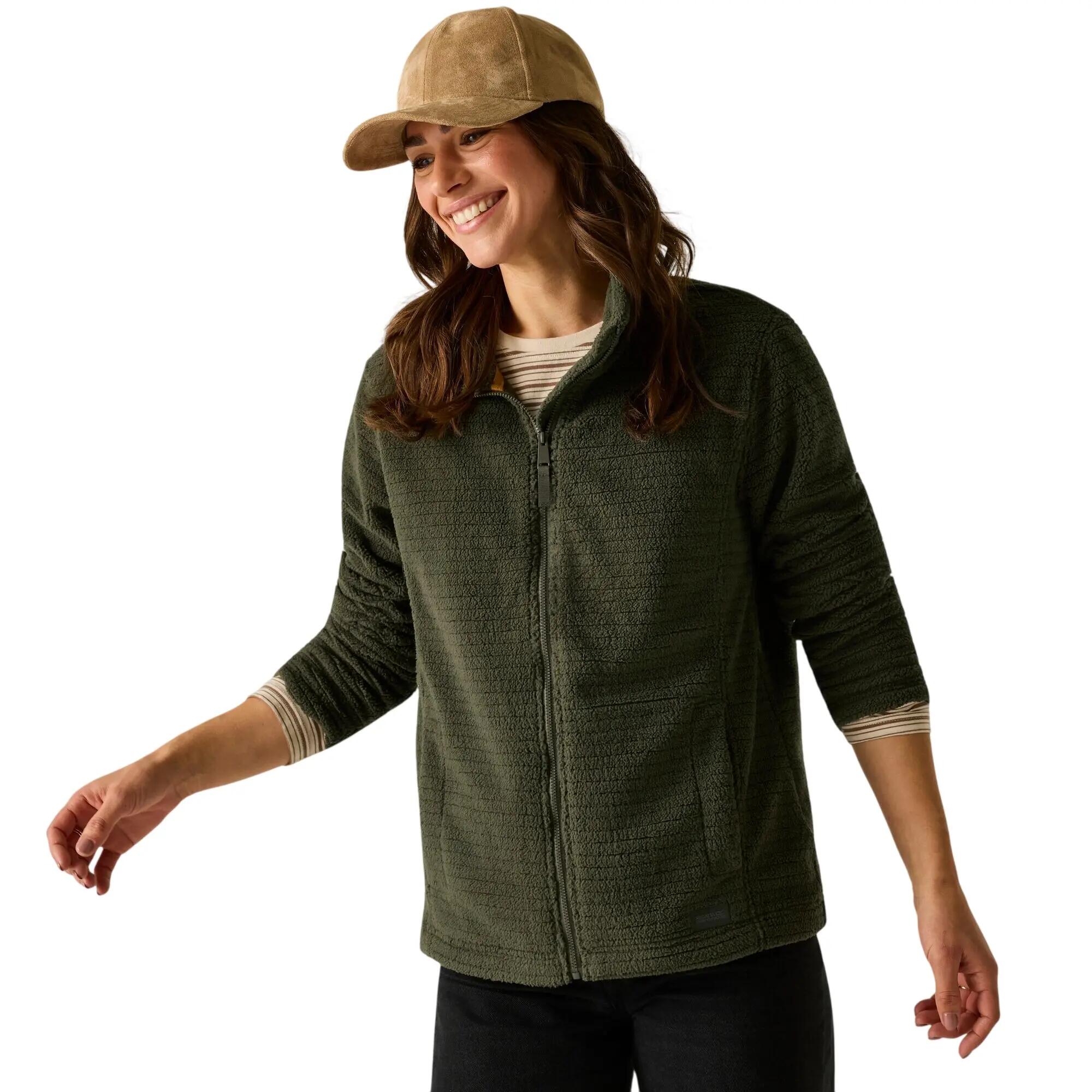 Womens/Ladies Heidy Full Zip Fleece Jacket (Dark Khaki) 6/7