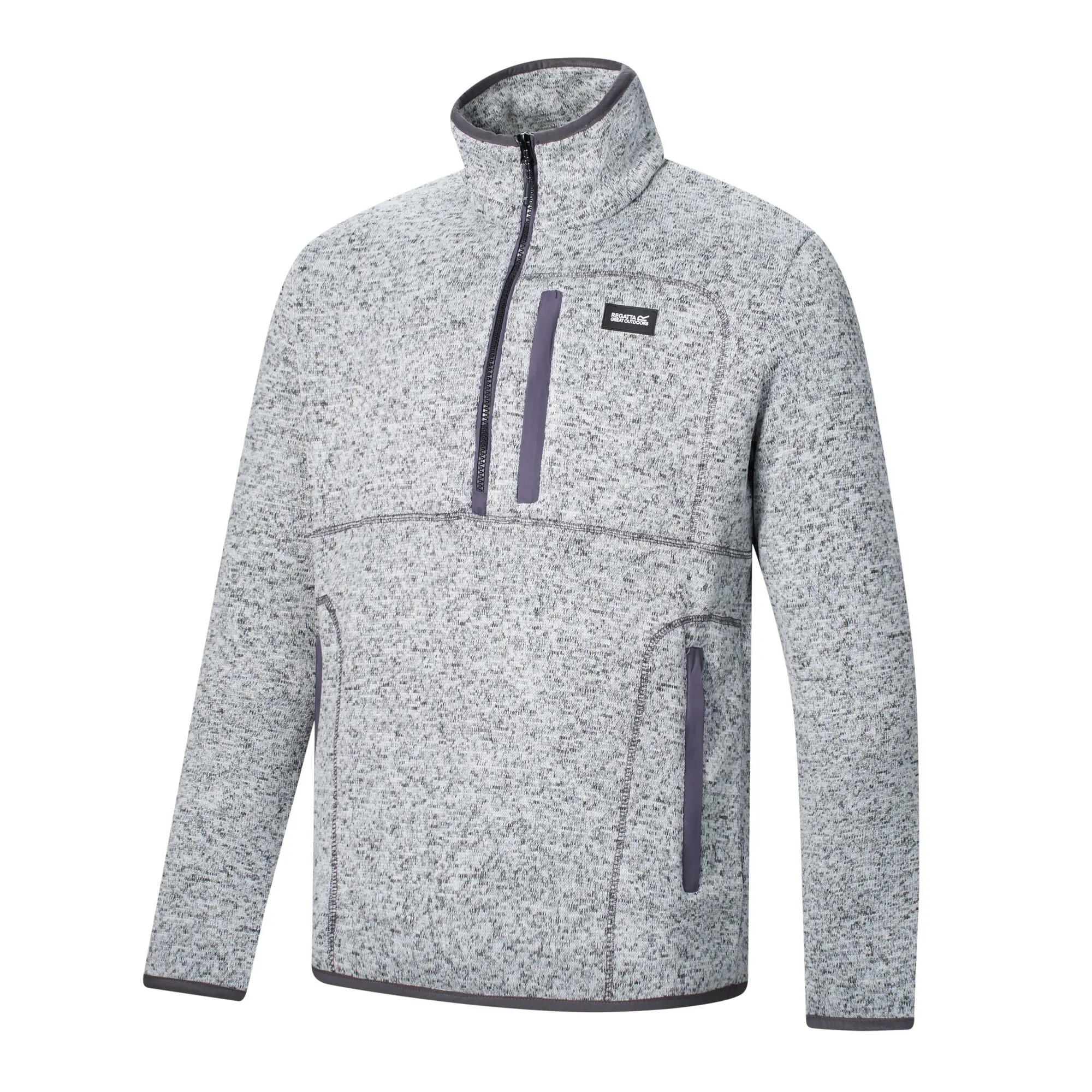 Haut Polaire À Col Montant Zippé Et Poche Sur Poitrine BARLEE Homme (Gris Pâle) 4/7