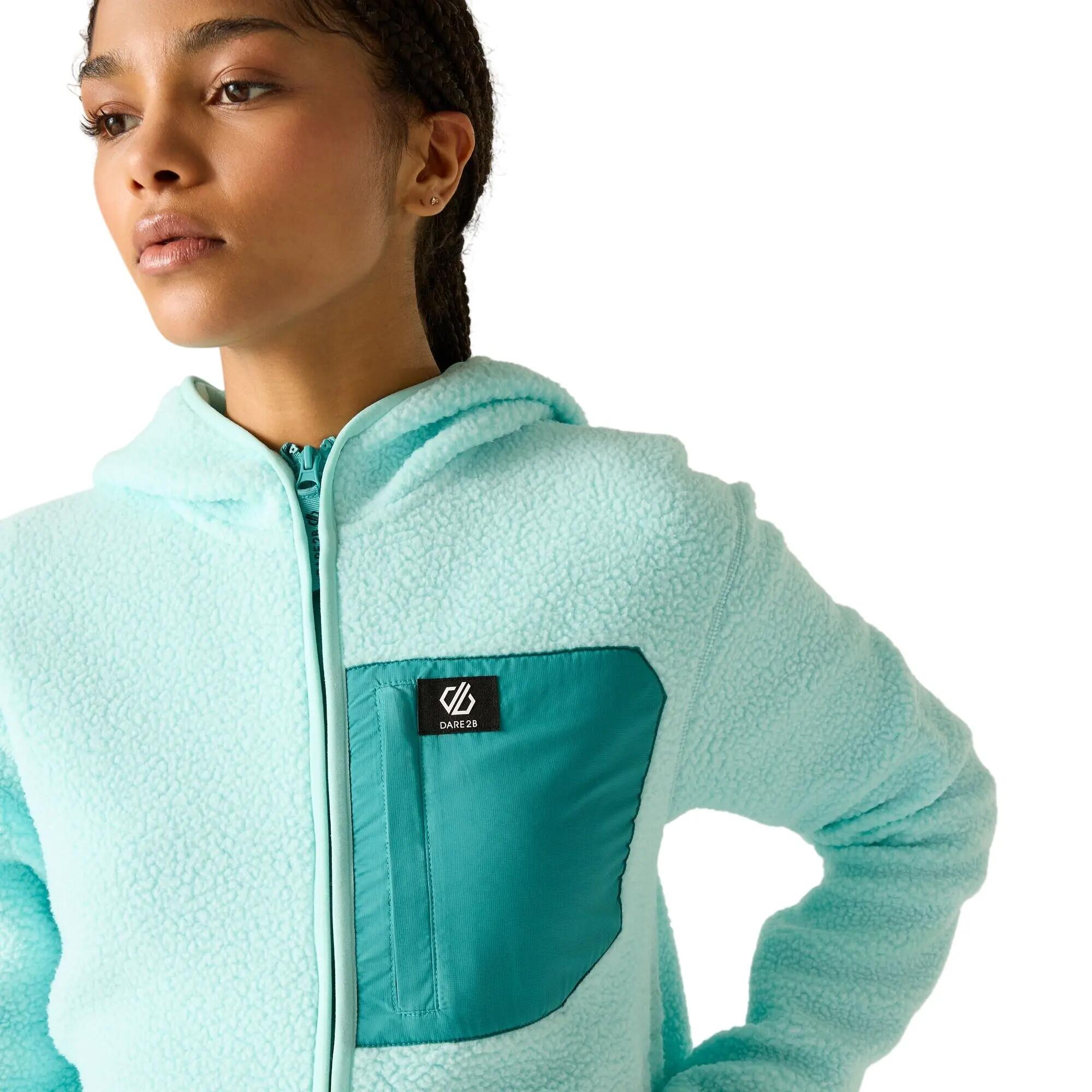 Firn Borg fleece met capuchon voor dames (Water Ballet) 6/7