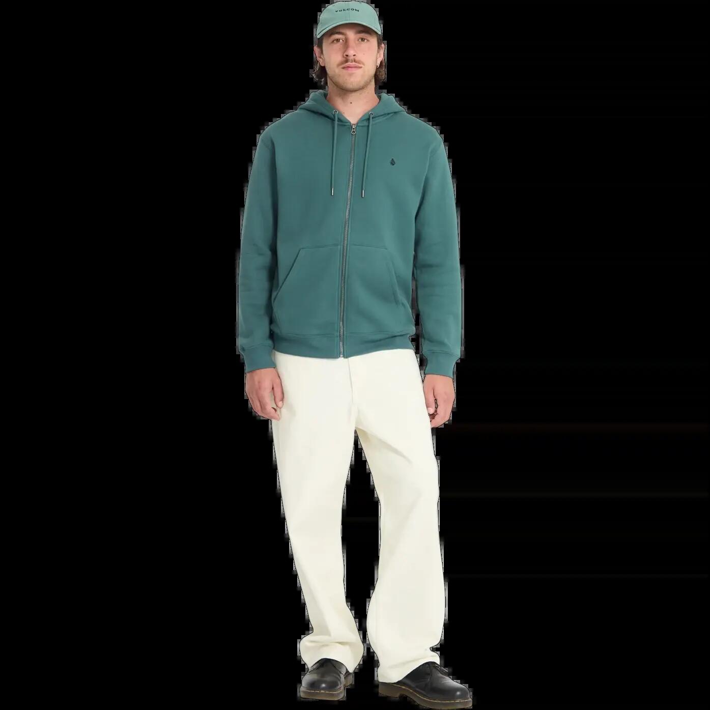 Sweat à capuche et zip Volcom SINGLE STONE ZIP Vert Fusil 5/5