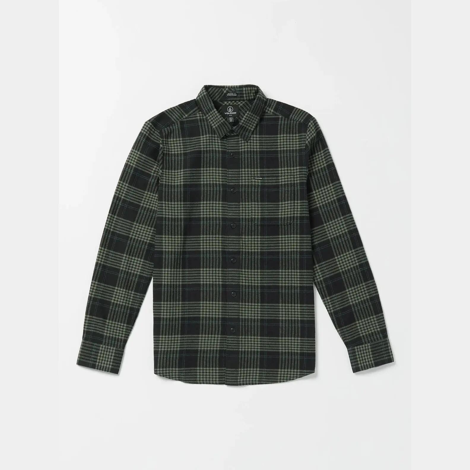 Camisa Volcom Caden Plaid Negro 3/4