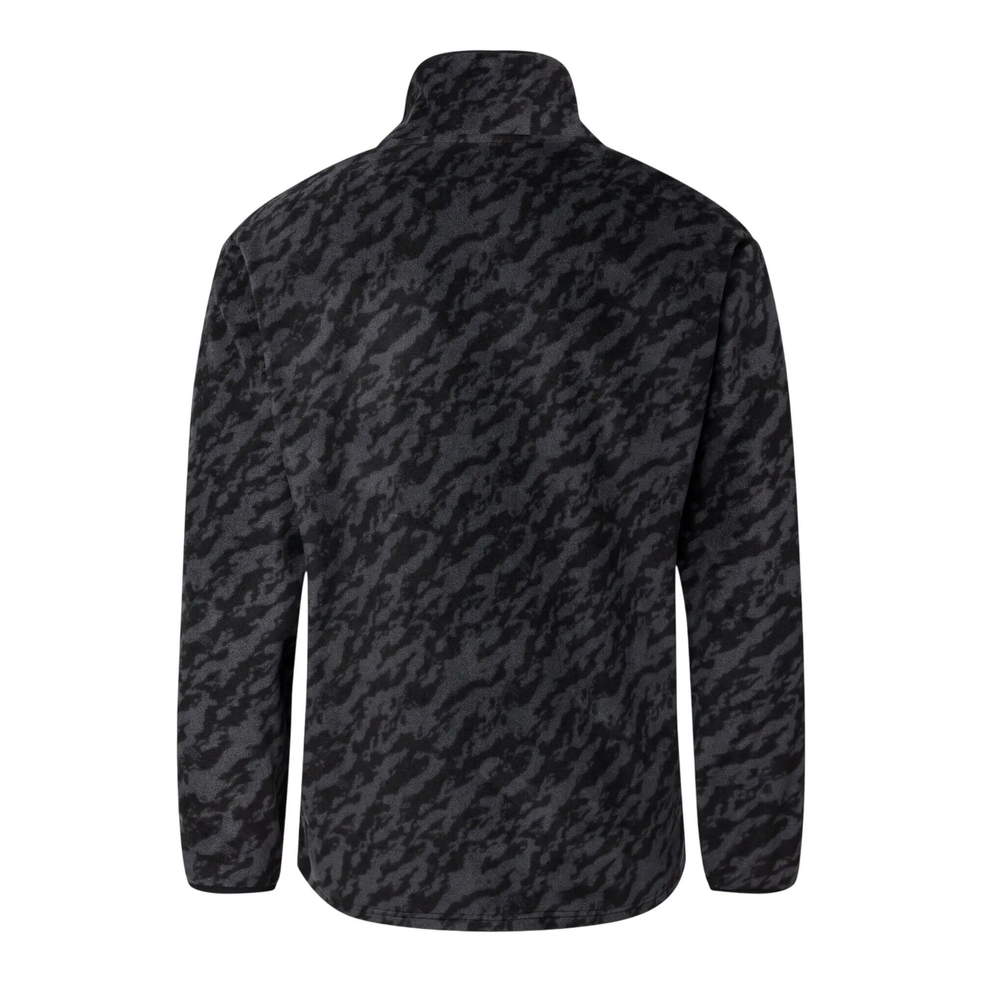 Mens Marble Quarter Zip Fleece Top (Black) 2/5