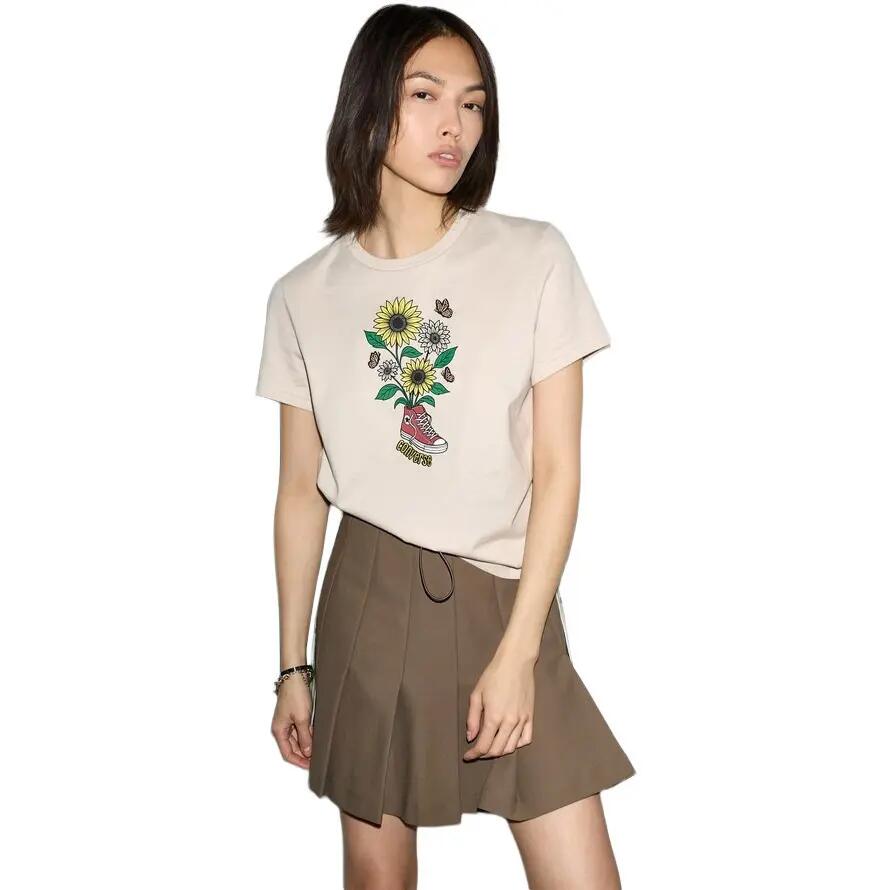 Tricou femei Converse Garden Step Tee, Bej