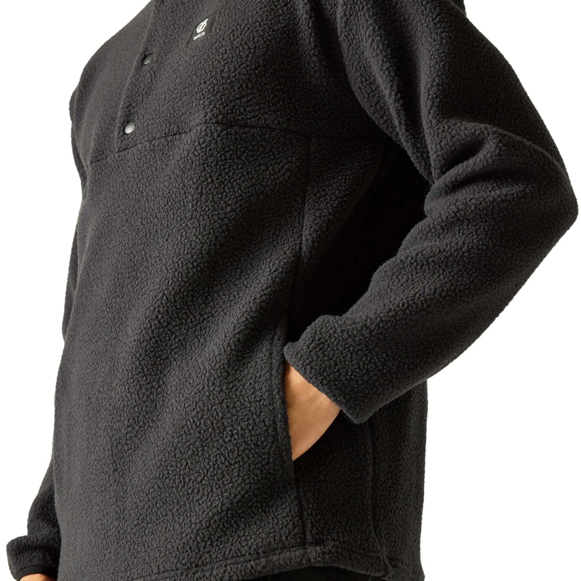 Mens Twin Tip Snap Fleece Top (Black) 7/7
