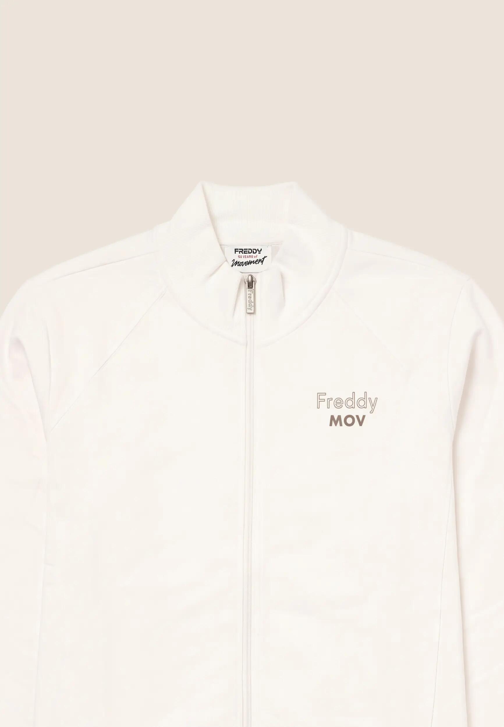 Felpa boxy cropped donna full-zip a collo alto 3/3