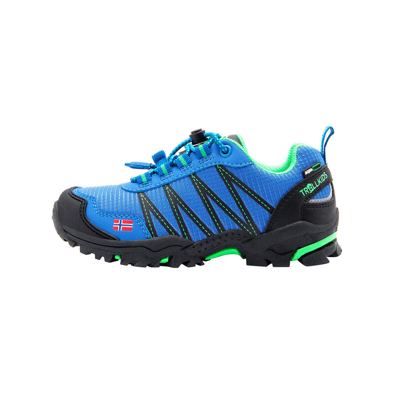 Chaussures de randonnée basses pour enfants Trolltunga Bleu moyen/Vert