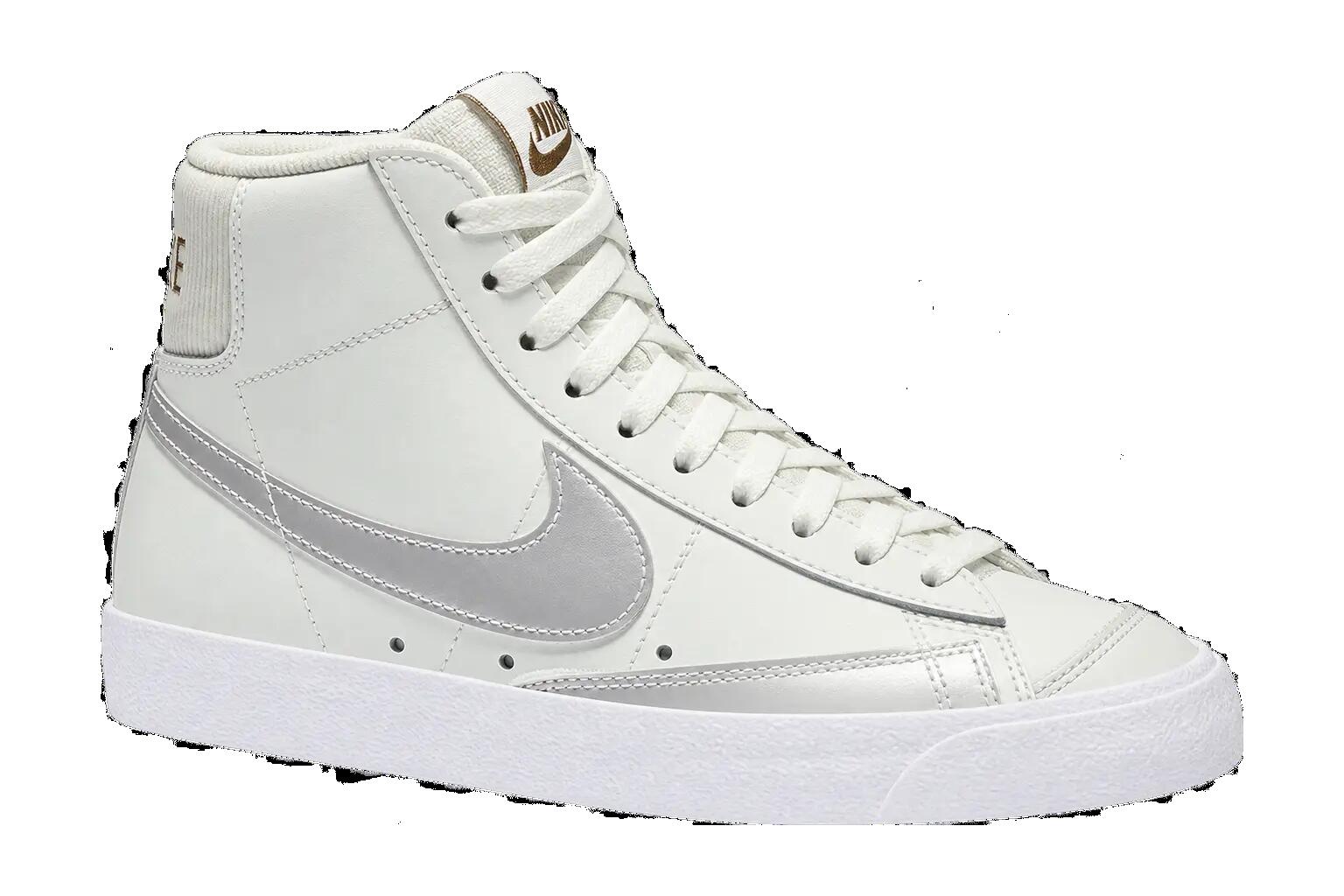 Mujer - zapatillas - corte medio, brillante - Nike Blazer Mid 77 - blanco 1/1