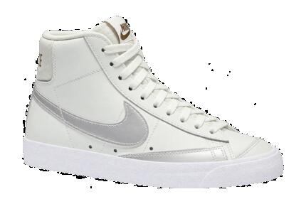 Mujer - zapatillas - corte medio, brillante - Nike Blazer Mid 77 - blanco