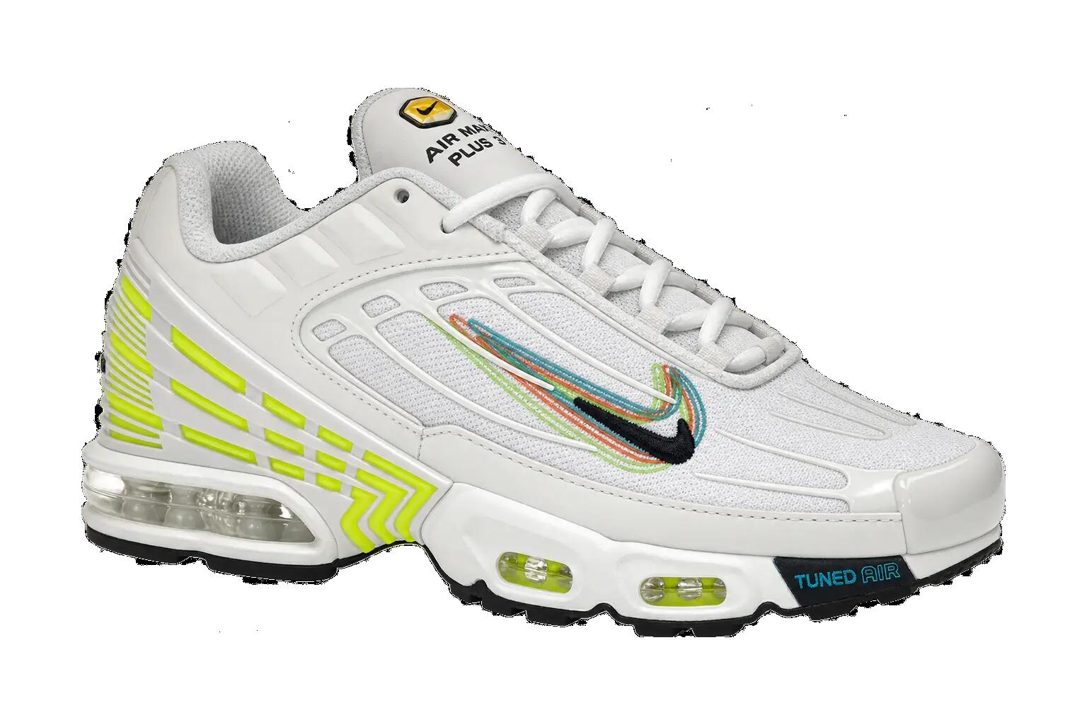 Nike Air Max Plus 3 3D Swoosh Men's Sneakers, White/Volt, EU 42, B-Grade 1/1