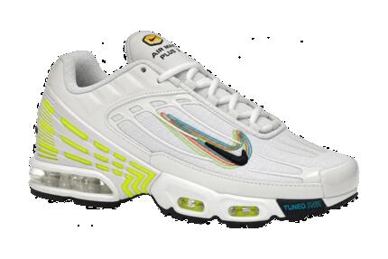 Homme - Baskets - effet brillant, 3D-Swoosh - Air Max Plus 3 - blanc/volt