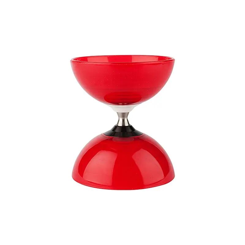 Diabolo Beach Free - Rot mit farbigen Alu-Handstäben + 5m Schnurset 3/4
