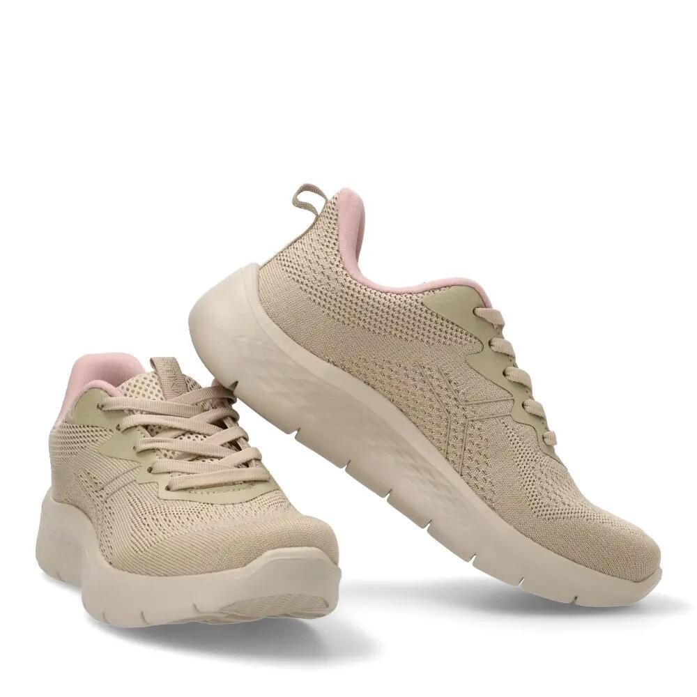 Deportivas Running Mujer Suela Plana - Modelo 50015 Beige 5/6