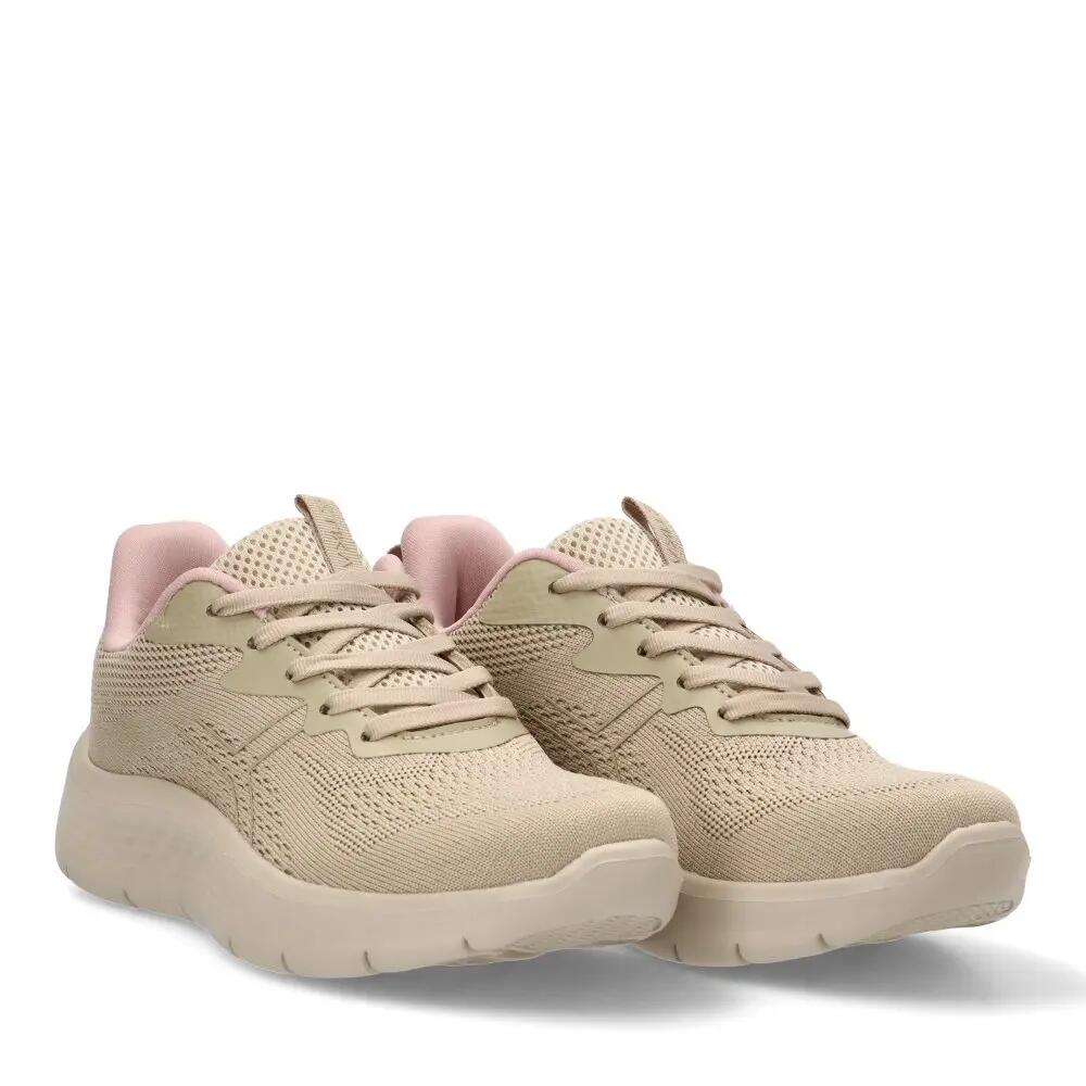 Deportivas Running Mujer Suela Plana - Modelo 50015 Beige 2/6