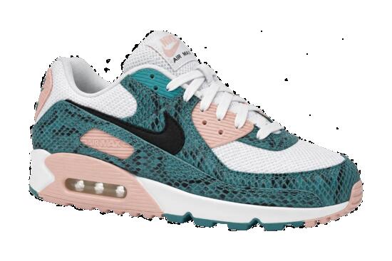 Zapatillas hombre sneaker efecto piel serpiente Nike Air Max 90 azul