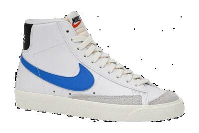 Sneakers uomo vintage pelle Blazer Mid 77 bianco azzurro