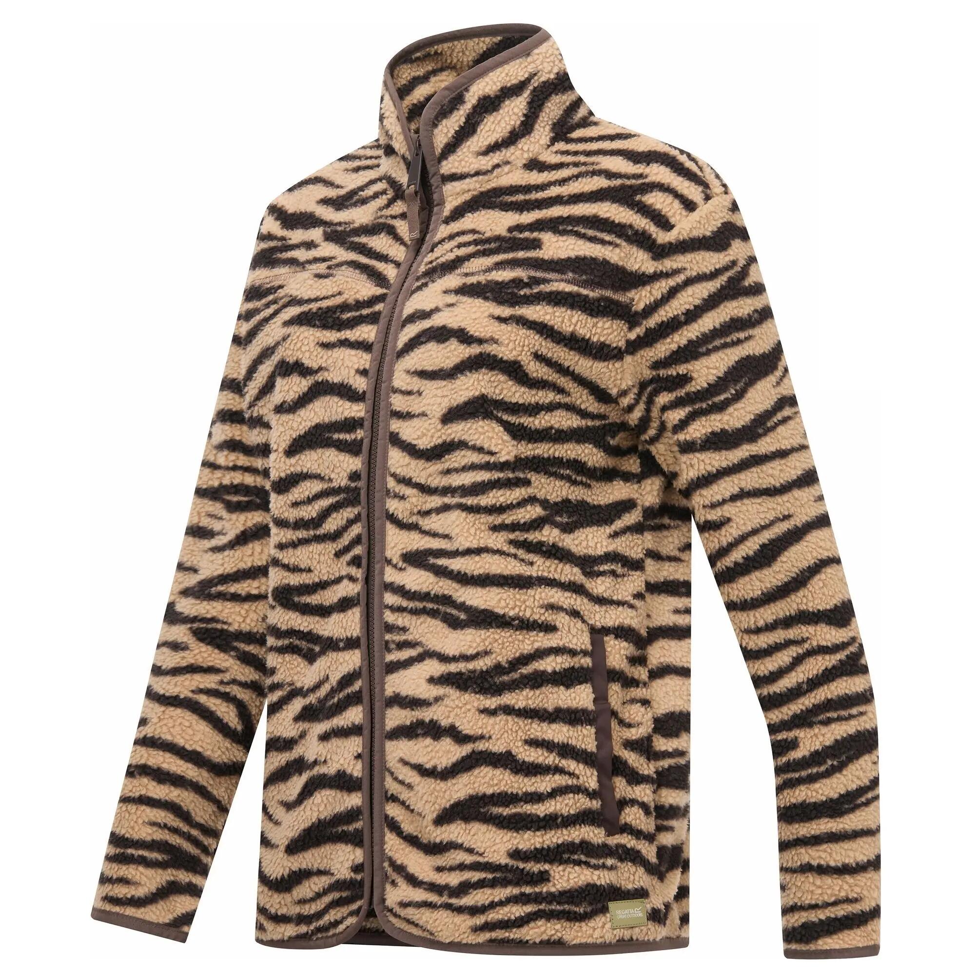 Bluza Polarowa Damska Z Nadrukiem Zebry Borg Pełen Suwak Frankie 4/7