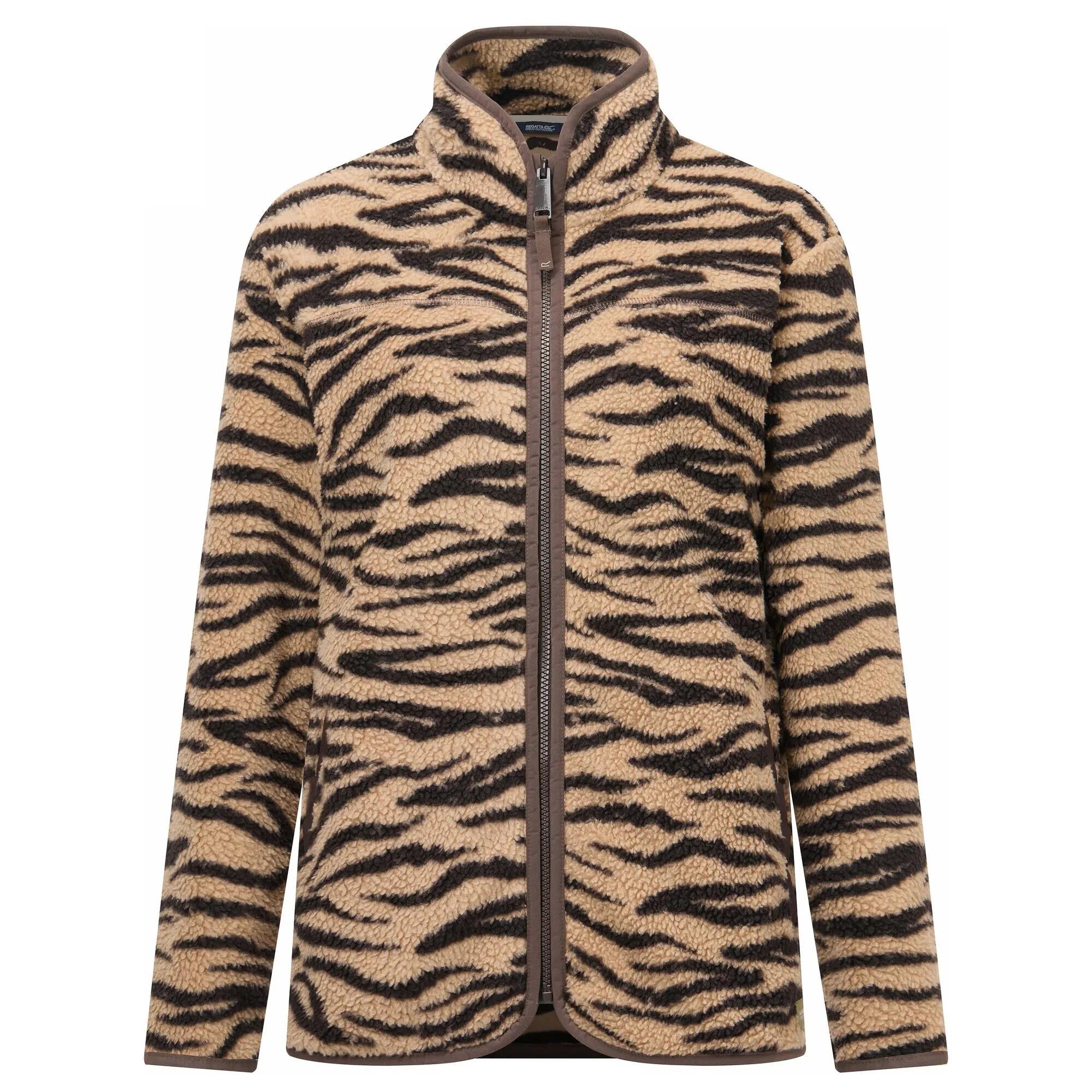 Bluza Polarowa Damska Z Nadrukiem Zebry Borg Pełen Suwak Frankie 2/7