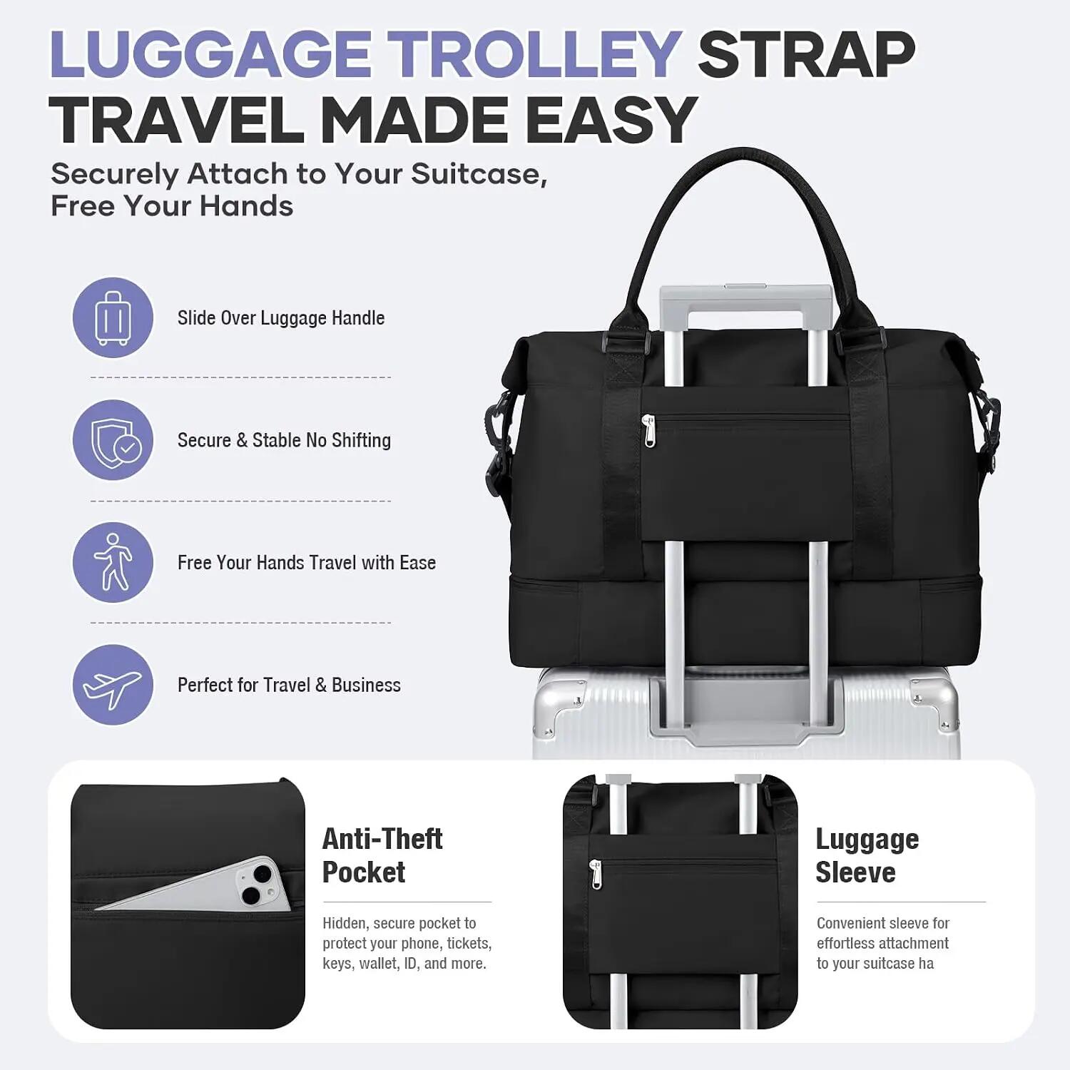 Sac de Voyage 45x36x20 pour Bagage Cabine Avion sous Siège 3/5