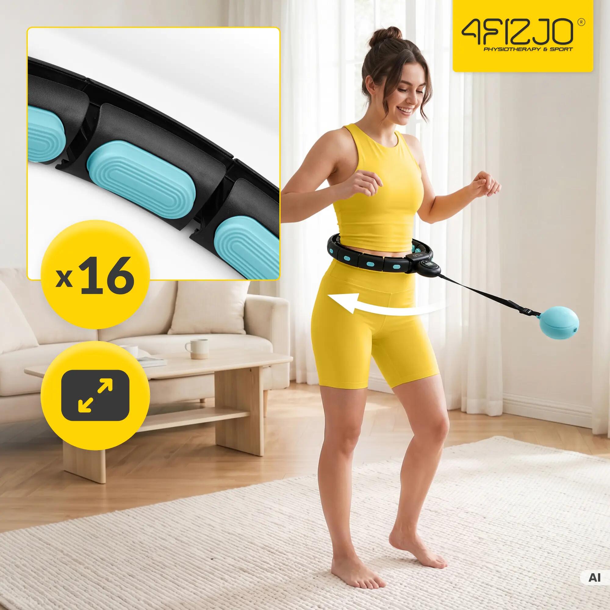 Hula hop z obciążeniem smart licznikiem regulowane 110 cm 4FIZJO 4/13