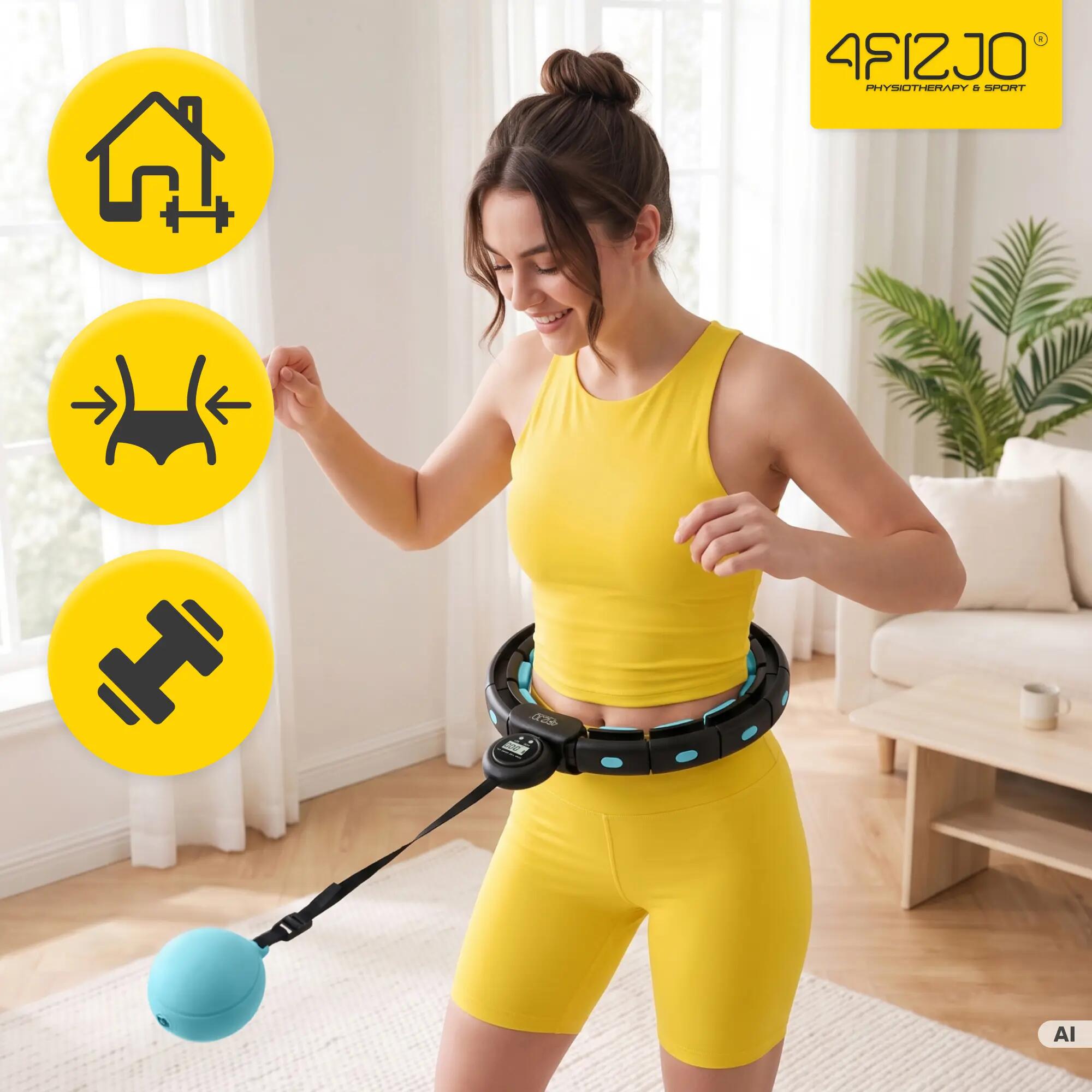 Hula hop z obciążeniem smart licznikiem regulowane 110 cm 4FIZJO 3/13
