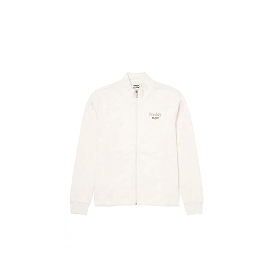 Felpa boxy cropped donna full-zip a collo alto