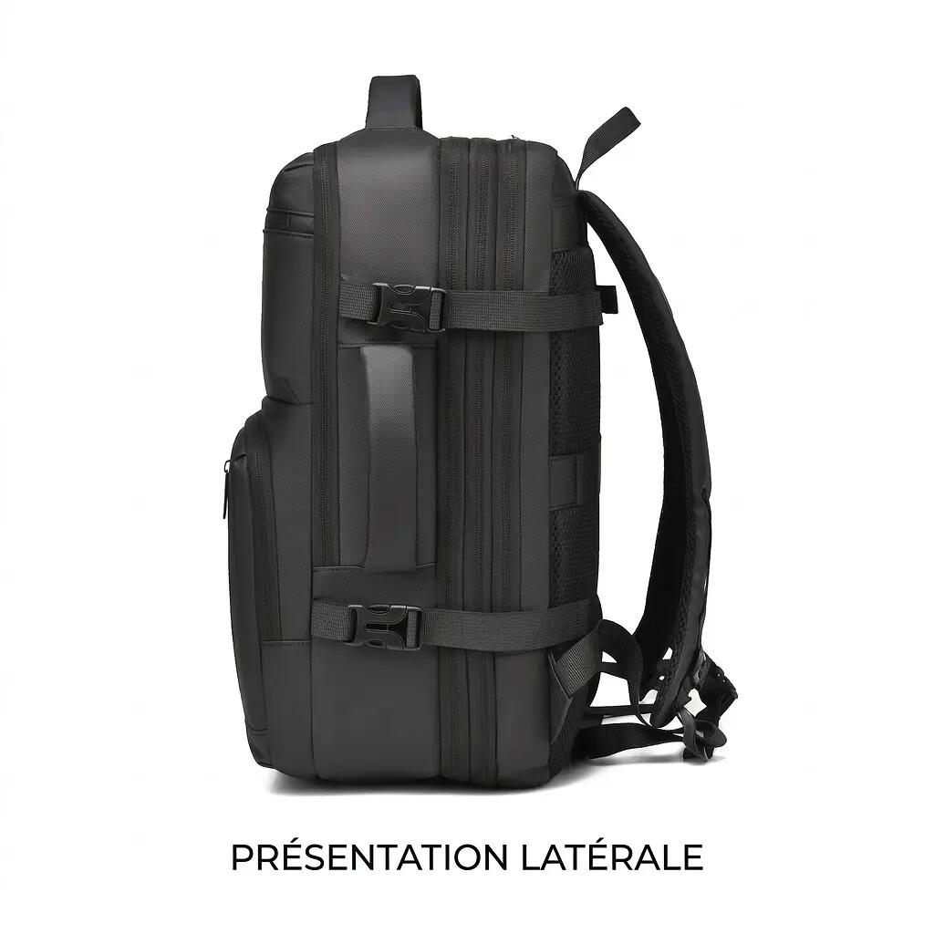 Sac à dos ordinateur extensible 32-38 L 30x45x19 cm - Noir 9/11