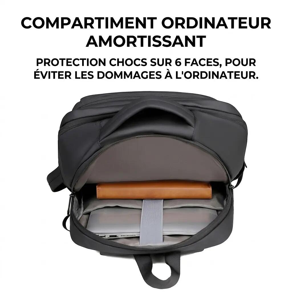 Sac à dos de travail léger pour homme 2-en-1 23 L 30x45x17 cm - Gris 6/8