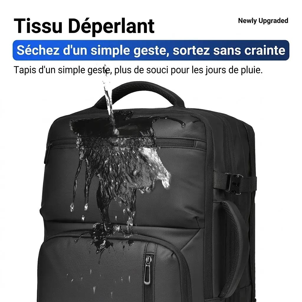 Sac à dos ordinateur extensible 32-38 L 30x45x19 cm - Noir 5/11