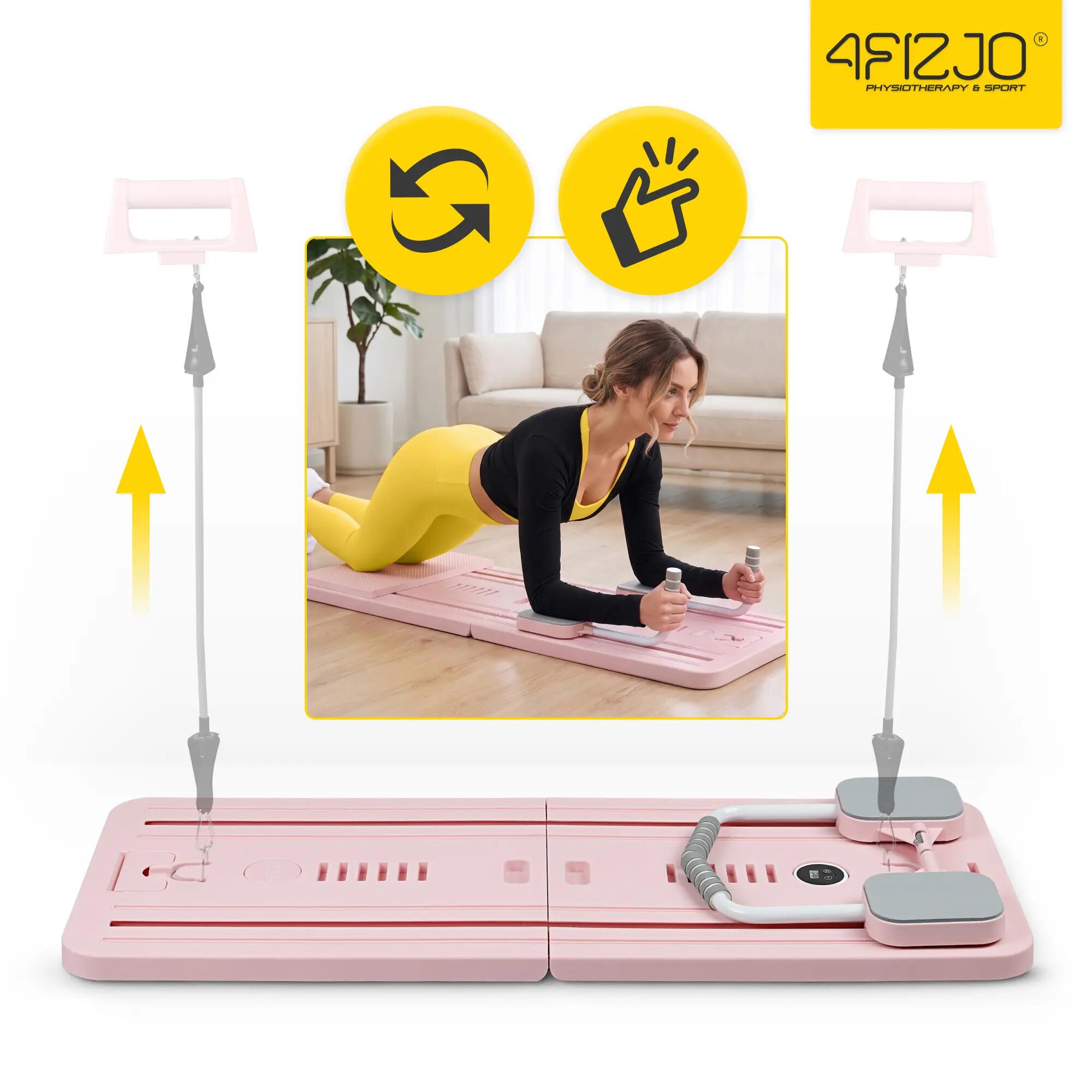 Reformer do pilatesu deska domowa platforma z ekspanderami 120kg 4FIZJO 8/14