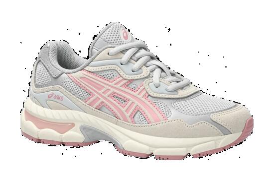 zapatillas infantiles - metálico - asics gel nyc gs - glacier grey coneflower